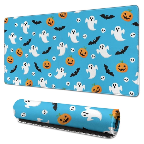 Halloween Ghosts and Bats Pattern Extended Large Mouse Pad, Large Mouse ...