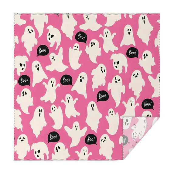 Halloween Ghosts with Boo Square Tablecloth,Waterproof Square Table Cover,Wipeable Spillproof Washable Table Cover for Home Kitchen Party Decor 52"x52"(132x132cm)