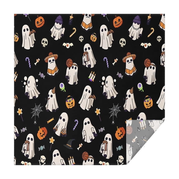 Halloween Ghosts with Costumes Square Tablecloth,Waterproof Square Table Cover,Wipeable Spillproof Washable Table Cover for Home Kitchen Party Decor 60"x60"(152x152cm)