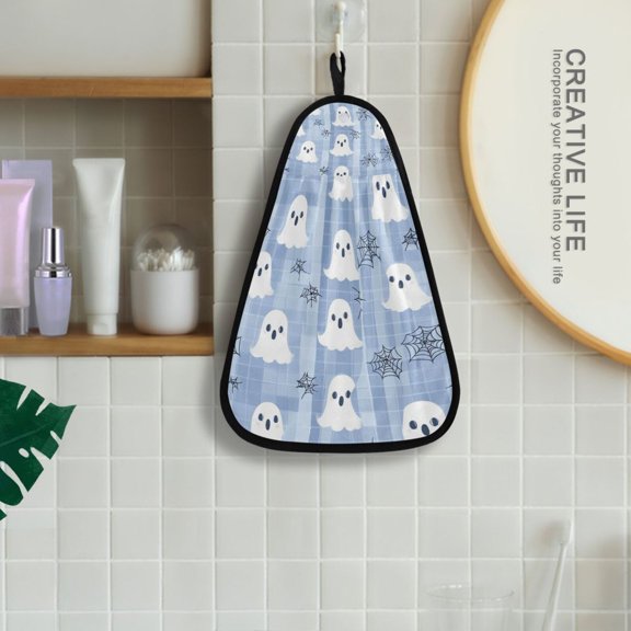 Halloween Ghosts Cute Hanging Kitchen Towel Machine Washable Hand Towel Bathroom Absorbent Towel Quick Dry Dishcloth