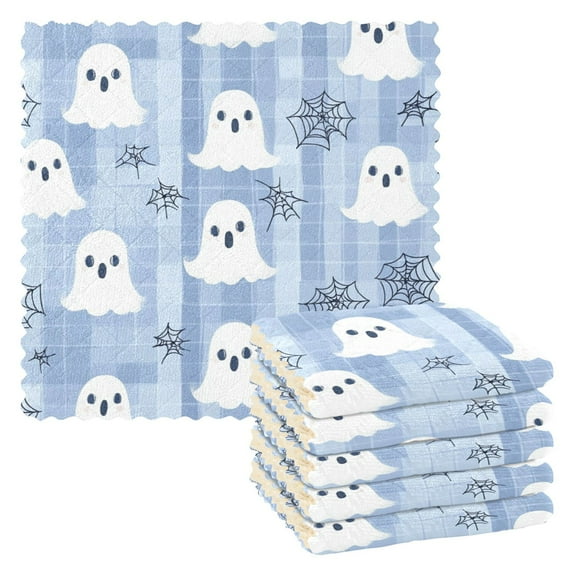 Halloween Ghosts Cute Kitchen Towels 6 Pcs Dish Towels Absorbent Soft Quick Dry Towel Dish Rags for Washing Dishes