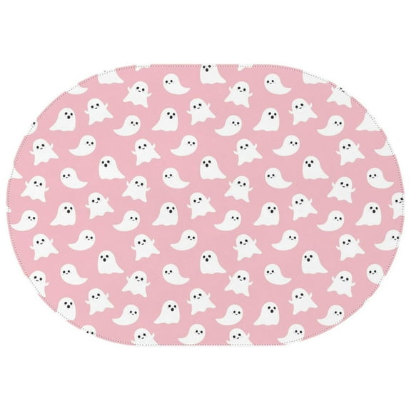 Halloween Ghosts Cute Spooky Table Cloth, Water Resistant Tablecloths Wrinkle Free Table Covers for Dining Room Parties Holiday Dinner, Heavy Weight Tabletop Cover Kitchen Oval 60x84 Inch