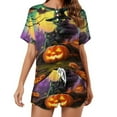 thumbnail image 1 of Halloween Ghosts Horror Pumpkin 2 Pack Women’s Pajama Set Print Sleepwear And Shorts Y2k Loungewear Sets S-5XL, 1 of 7