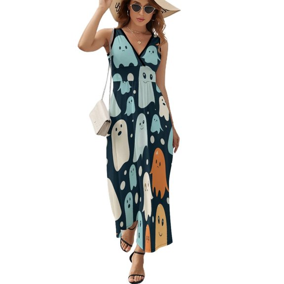 Halloween Ghosts Horror Pumpkin King Size Sleeveless Dress Dresses Summer Women Dresses Clothing Woman Dresses Dress