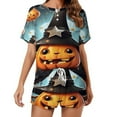 thumbnail image 1 of Halloween Ghosts Horror Pumpkin Pajamas Set Womens Loungewear Sleepwear 2 Piece PJ Sets, 1 of 7