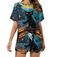 thumbnail image 1 of Halloween Ghosts Horror Pumpkin Pajamas Set Womens Loungewear Sleepwear 2 Piece PJ Sets, 1 of 7