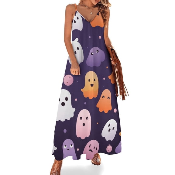 Halloween Ghosts Horror Pumpkin Sleeveless Dress Women's Luxury Party Dress Birthday Dresses for Women