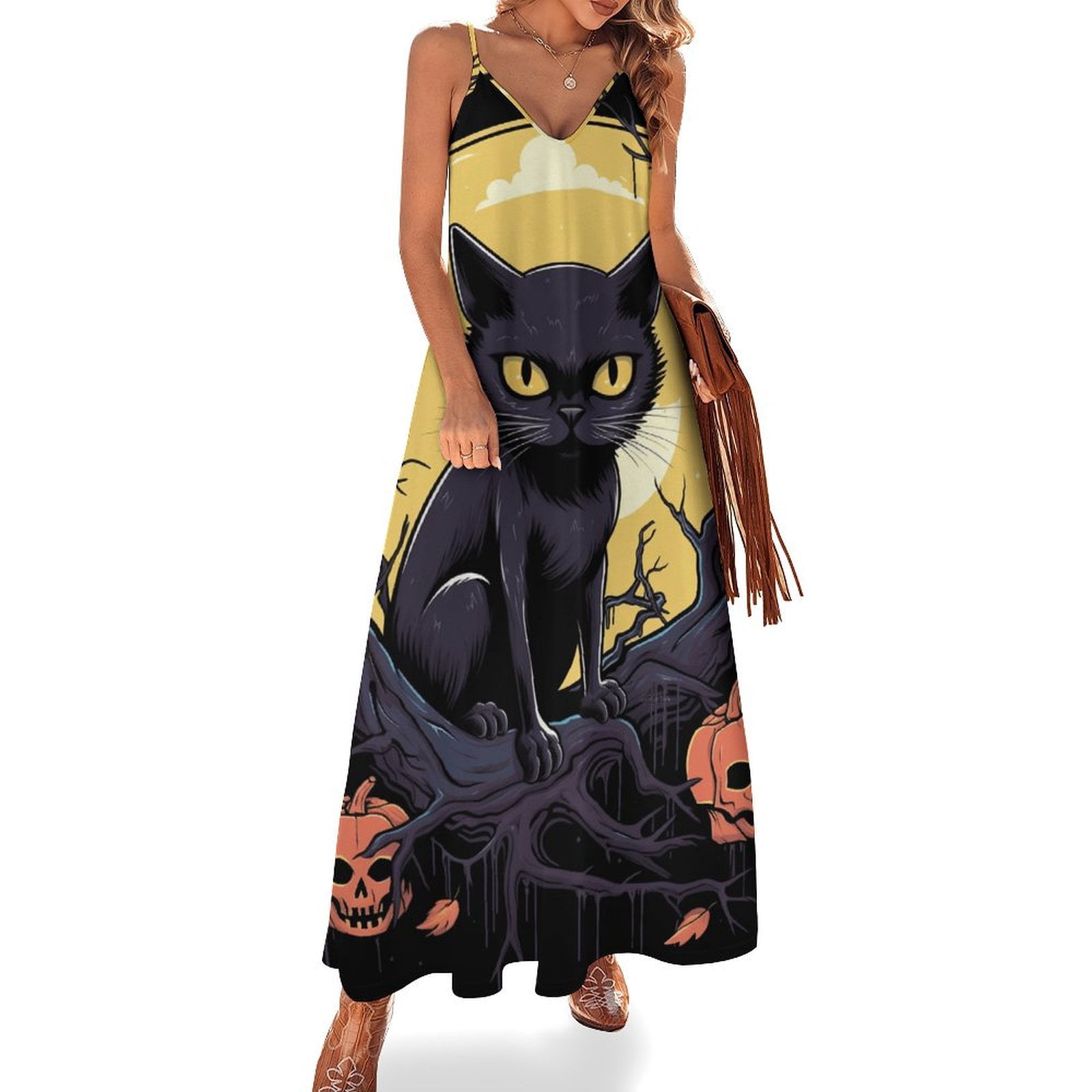 black midi dress fit and flare Sleeveless Mikado With V-Back In Casual Interview Attire Interview Plus Size Cocktail Dresses Style:ES01819DN