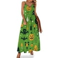 thumbnail image 1 of Halloween Ghosts Horror Pumpkin Sleeveless Dress for Women Clothing Female Women's Summer Skirt, 1 of 7