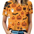 thumbnail image 1 of Halloween Ghosts Horror Pumpkin T Shirts Basic T-Shirt Short Sleeve Ladies Tee Shirt Summer Graphic Clothing, 1 of 6