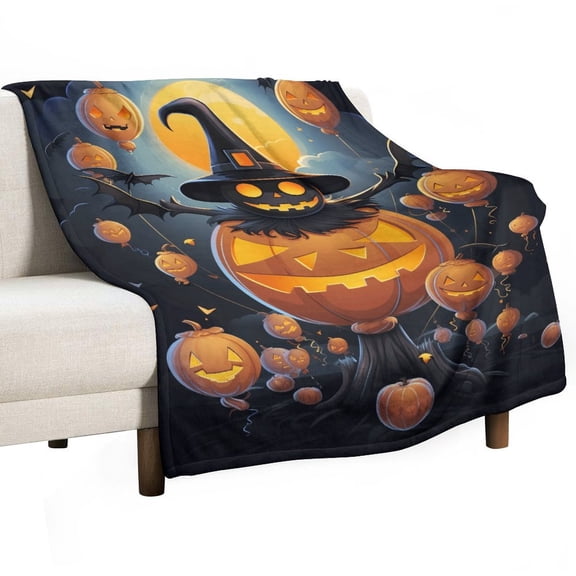 Halloween Ghosts Horror Pumpkin Throw Blanket for Women, Men & Kids - Super Soft Plush Blanket Throw Fleece Blanket Animal Blanket