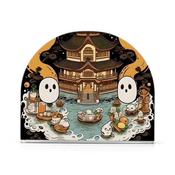 Halloween Ghosts Napkin Holder for Table Clear Napkin Stand Paper Holder Acrylic Organizer Dispenser Napkins for Dinner Kitchen Restaurant Room