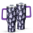 thumbnail image 1 of Halloween Ghosts Pattern Tumbler with Handle and Lid,40oz Double Wall Vacuum Insulated Tumbler,Cups Gift for Women and Men, 1 of 7