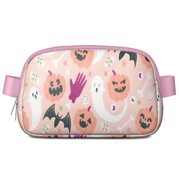 Halloween Ghosts Pumpkins and Bats Cute Fanny Packs for Women,Travel Waterproof Crossbody Fanny Bags Waist Purse for Women Anti Theft Adjustable Strap for Running Travel Cycling