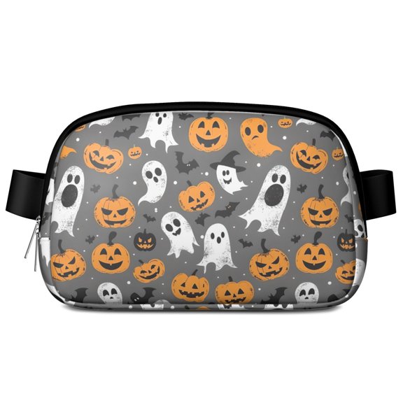 Halloween Ghosts Pumpkins and Bats Cute Fanny Packs for Women,Travel Waterproof Crossbody Fanny Bags Waist Purse for Women Anti Theft Adjustable Strap for Running Travel Cycling