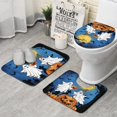 thumbnail image 1 of Halloween Ghosts and Pumpkins in Graveyard Bathroom Rugs Sets 3 Piece,Toilet Cover Set,Absorbent Non Slip Bathroom Mats Sets with U-Shaped Contour Rug Toilet Rug Set, 1 of 5