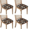 thumbnail image 1 of Halloween Ghosts Pumpkins and Houses Seat Covers for Dining Room Chairs Set Of 4,Stretch Printed Washable Chair Seat Cover with Elastic Ties and Button,Removable Waterproof Couch Cushion Covers, 1 of 6