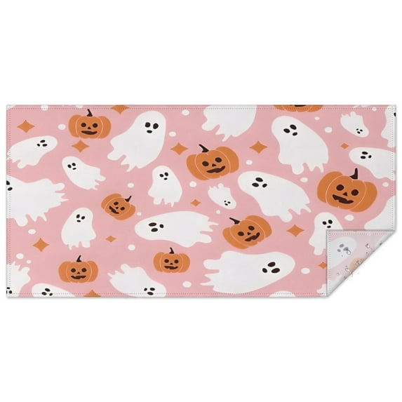 Halloween Ghosts and Pumpkins Rectangle Tablecloth 60"x120",Waterproof Polyester Rectangle Table Cloth, Wipeable Spillproof Polyester Tablecloth for Dining, Camping, Indoor and Outdoor