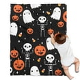 thumbnail image 1 of Halloween Ghosts Pumpkins and Skeletons Blanket,Comfortable Soft Flannel Throw Blanket,All Season,Warm Lightweight Blankets for Sofa Bed Couch Living Room Chair,30"x40", 1 of 4