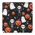 thumbnail image 1 of Halloween Pumpkin Skull Pattern Square Fitted Tablecloth with Elastic Edge,Square Table Cover,Washable Elastic Table Cover for Home Kitchen Party Decor 36"x36", 1 of 6