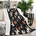 thumbnail image 1 of Halloween Ghosts Pumpkins and Stars Blanket,Comfortable Soft Flannel Throw Blanket,All Season,Warm Lightweight Blankets for Sofa Bed Couch Living Room Chair,50"x60", 1 of 4