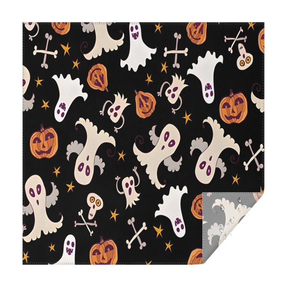 Halloween Ghosts Pumpkins and Stars Square Tablecloth,Waterproof Square Table Cover,Wipeable Spillproof Washable Table Cover for Home Kitchen Party Decor 60"x60"(152x152cm)