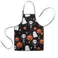 thumbnail image 1 of Halloween Ghosts Pumpkins and Skeletons Kids Aprons for Girls and Boys,Adjustable Neck Strap Toddler Aprons for Kids Cooking Baking,23.6"x19", 1 of 7