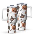 thumbnail image 1 of Halloween Ghosts Pumpkins and Witch Hats Tumbler with Handle and Lid,40oz Double Wall Vacuum Insulated Tumbler,Cups Gift for Women and Men, 1 of 7