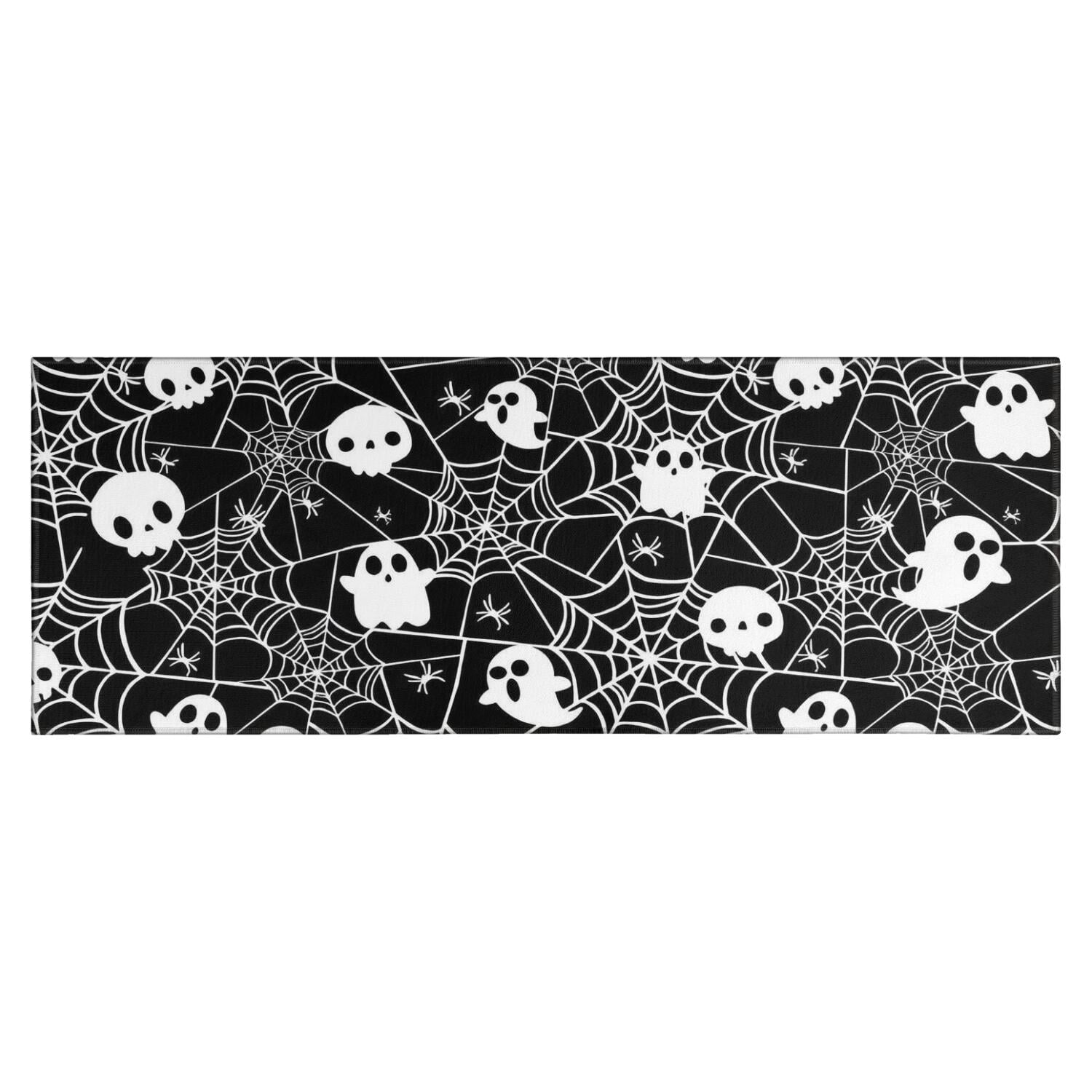 Halloween Ghosts and Skulls in Spider Webs Kitchen Rug Mat,Kitchen ...