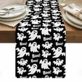 thumbnail image 1 of Halloween Ghosts Table Runner - 108 Inch Long, Kitchen Dining Table Runner Dresser Scarves, Fall Horror Spooky Textured Black Farmhouse Decor for Coffee Tables Wedding Party Banquet, 1 of 8