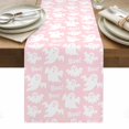 thumbnail image 1 of Halloween Ghosts Table Runner - 70 Inch Long, Kitchen Dining Table Runner Dresser Scarves, Fall Horror Spooky Textured Pink Farmhouse Decor for Coffee Tables Wedding Party Banquet, 1 of 8