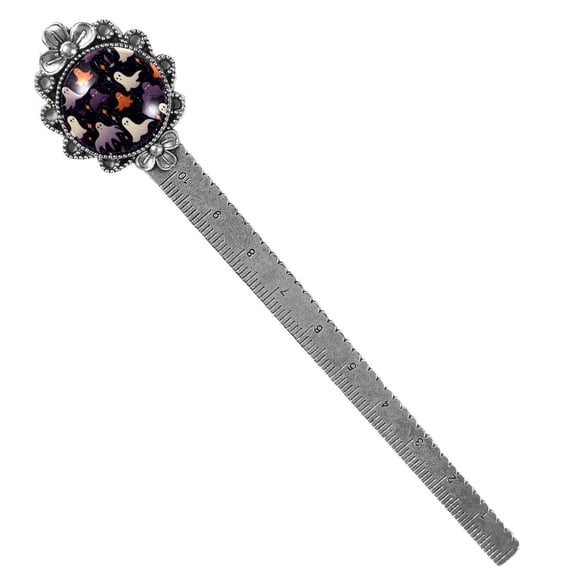 Halloween Ghosts Vintage Silver Lace-Edged Book Mark: a Gift for Readers and Book Lovers