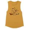 thumbnail image 1 of Halloween Ghots Cats Women's Muscle Tank Large Antique Gold, 1 of 5