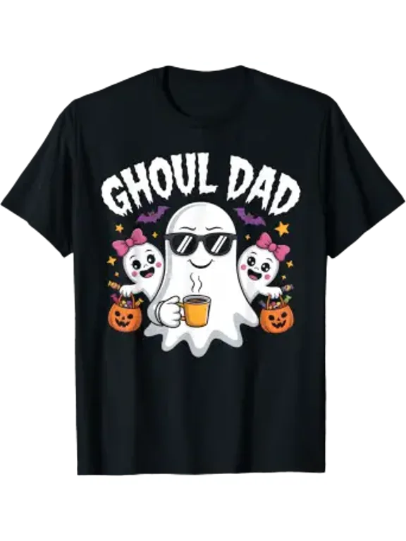 Halloween Ghoul Dad Coffee Ghost Daddy Pumpkin Candy Father Holiday T-Shirt, Size S-5XL