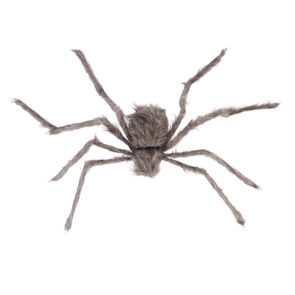 Halloween Giant Brown Furry Spider Decor, 49.2" Bendable Wired Leg Fake Tarantula with Tiny Red Eyes, Vintage Wild Style Spider Decor for Yard Tree Haunted House Bar Spooky Scene Layout