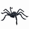 thumbnail image 1 of Halloween Giant Hairy Spider Decoration, Realistic Fuzzy Black Spider with Red Eyes, Flexible Metal Legs Plush Body for Haunted House Yard Lawn Indoor Outdoor Party Decor 29.5", 1 of 5