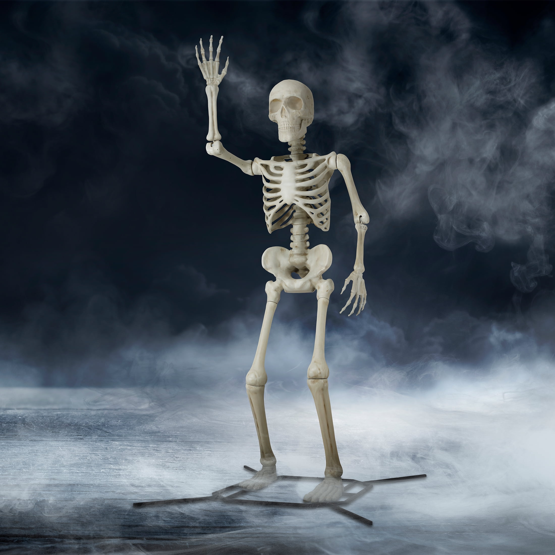 Halloween Giant Poseable Skeleton Decoration, Bone Color, 10 ft ...
