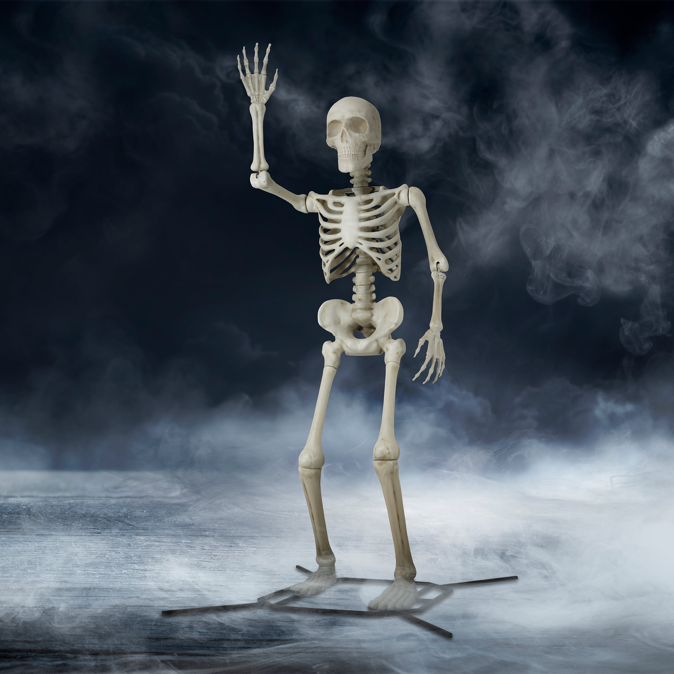 Halloween Giant Poseable Skeleton Decoration, Bone Color, 10 ft, by Way To  Celebrate