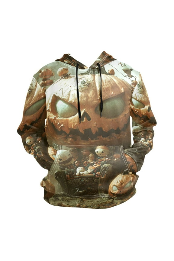 Halloween Giant Pumpkin King Men’s Hoodies Sweatshirt Fleece Jackets Long Sleeve Sweatshirts