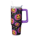 thumbnail image 1 of Halloween Gift 30oz Insulated Coffee Tumbler with Handle and Straw Lid – Pumpkin Travel Cup – Spooky Mug, 1 of 5