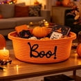 thumbnail image 1 of Halloween Gift Basket Cute and Spooky Woven Storage Basket Suitable for Halloween "Trick or Treat" Party Gift Supplies, 1 of 4