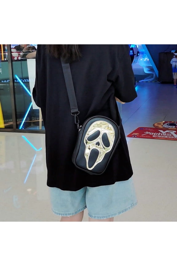 Halloween Gift Cute Ghost Face Wallet, PU Women's Handbag Scream Wallet Scream Ghost Face Bag Male and Female Birthday Gifts