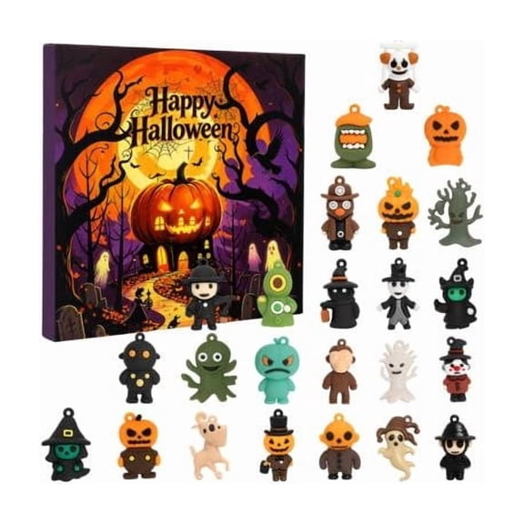 Halloween Gift for Kids - Halloween Advent Calendar 2026, 24 Days Halloween Mini Character Figures Advent Box, Halloween Countdown Calendar Toy, Spooky Season Party Favors