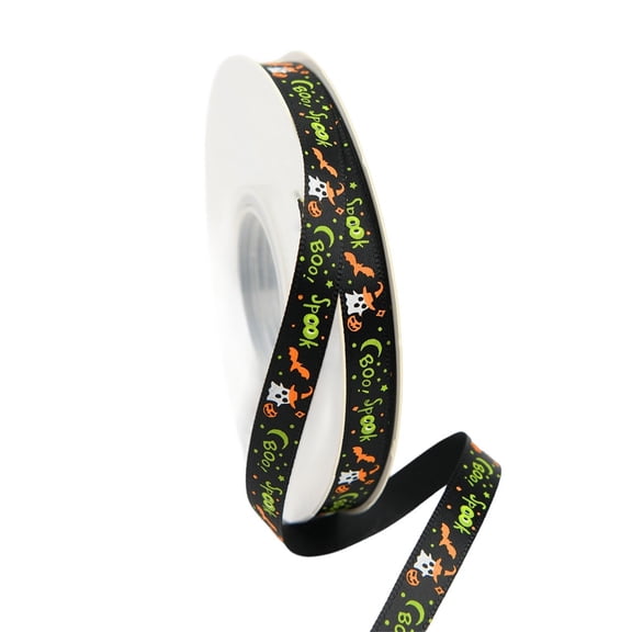 Halloween Gift Wrapping Ribbon - Premium Woven Ribbon for Holiday Craft & Decoration - Variant D Spider Web