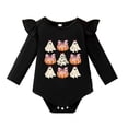 thumbnail image 1 of Halloween Gift for Girls Bodysuits Long Sleeve Halloween Pumpkin Ghostface Romper for and Toddlers Black 3-6 Months, 1 of 7