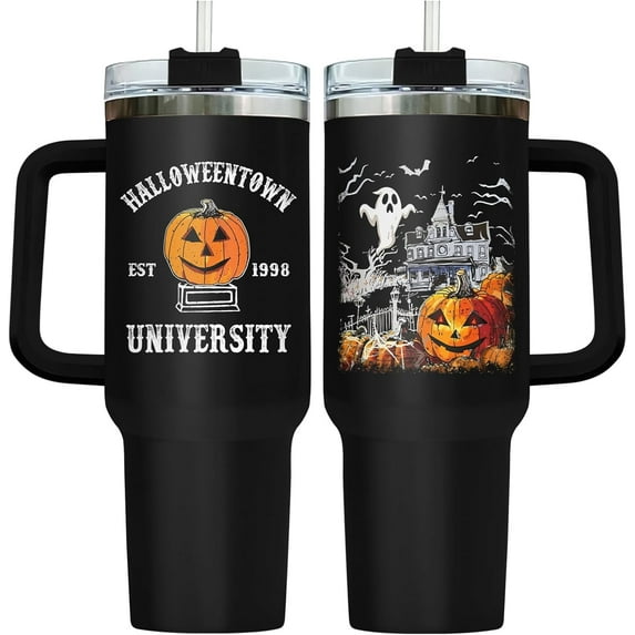 Halloween Gifts, Funny Skull Tumbler, Horror Coffee Mug, Skeleton Cup, Halloween Tumbler, 40 Oz Stainless Steel Tumbler with Lid and Straw