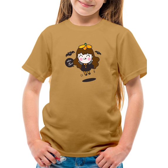 Halloween Girl Trick Or Treak T-Shirt Juniors -Image by Shutterstock, x-Small