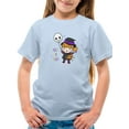thumbnail image 1 of Halloween Girl W Cute Balloon T-Shirt Juniors -Image by Shutterstock,  Medium, 1 of 4