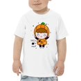 thumbnail image 1 of Halloween Girl W Pumpkin Costume T-Shirt Toddler -Image by Shutterstock,  2 Toddler, 1 of 4
