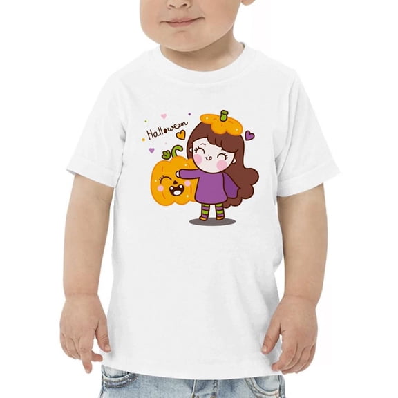 Halloween Girl W Pumpkin T-Shirt Toddler -Image by Shutterstock,  5 Toddler
